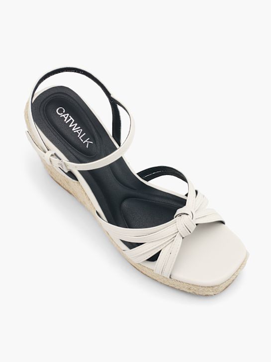 pasarela de tacón de la sandalia blanco deichmann
