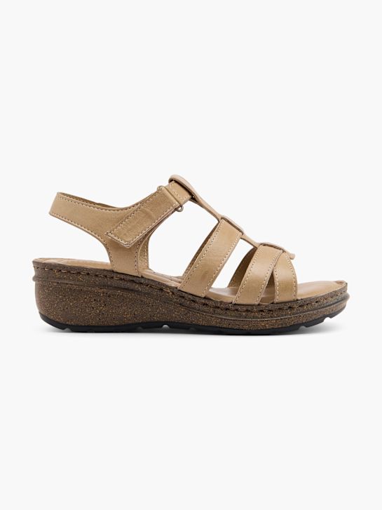 easy street tacón de la sandalia beige deichmann