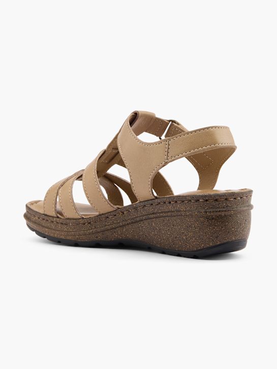 easy street tacón de la sandalia beige deichmann