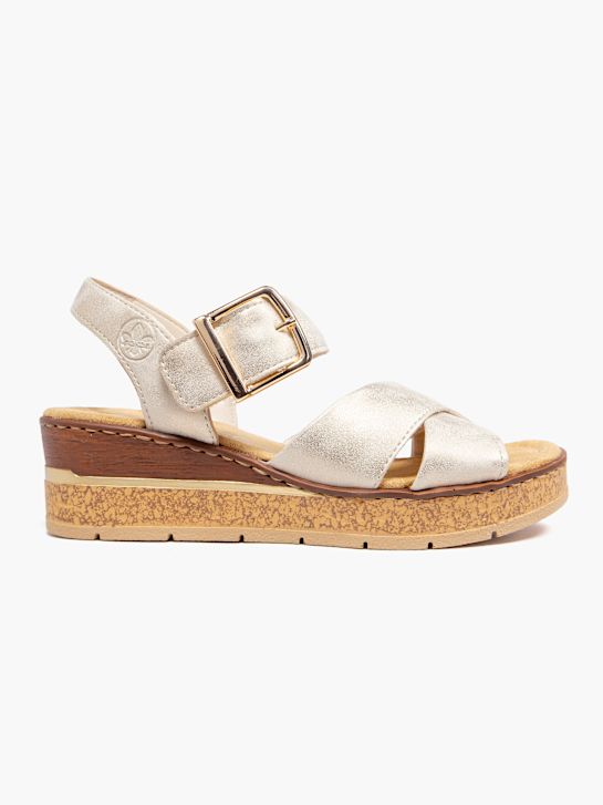 rieker de tacón de la sandalia beige deichmann
