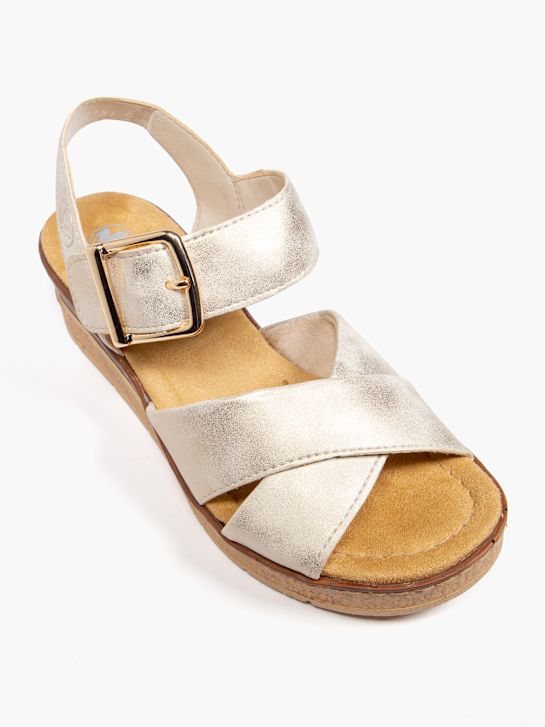 rieker de tacón de la sandalia beige deichmann