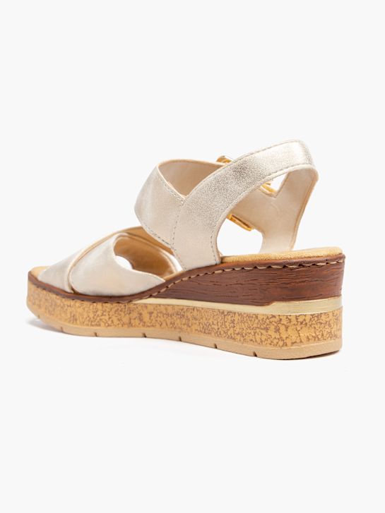 rieker de tacón de la sandalia beige deichmann