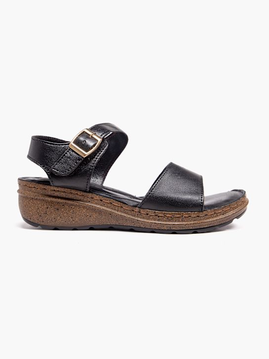 easy street tacón de la sandalia negro deichmann