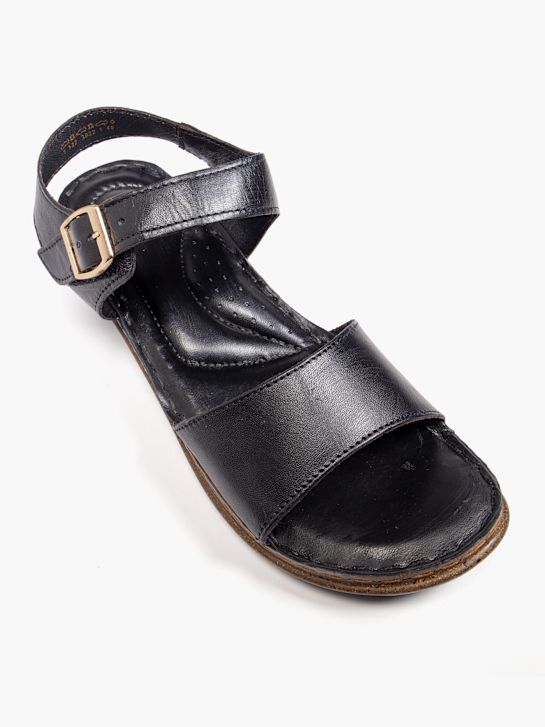 easy street tacón de la sandalia negro deichmann
