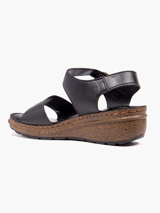 easy street tacón de la sandalia negro deichmann