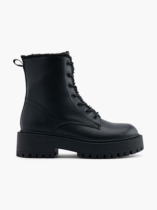 pasarela de cordones de arranque negro deichmann