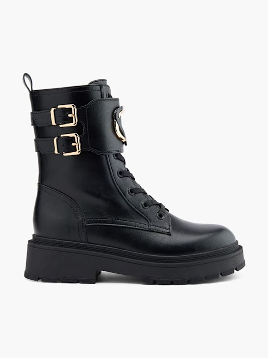 pasarela de cordones de arranque negro deichmann