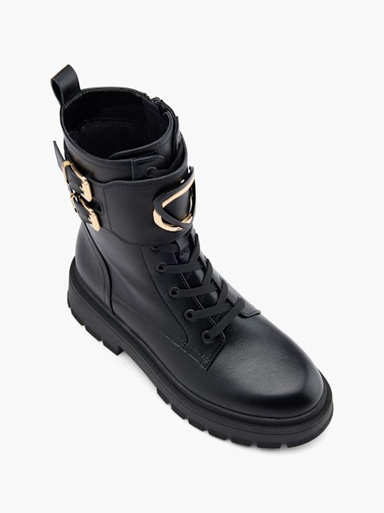 pasarela de cordones de arranque negro deichmann