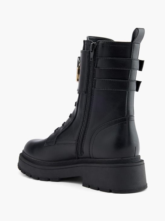 pasarela de cordones de arranque negro deichmann