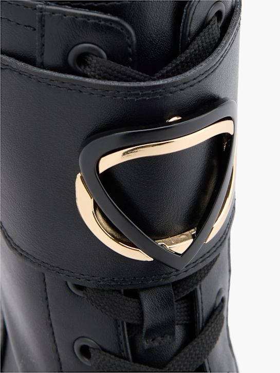 pasarela de cordones de arranque negro deichmann