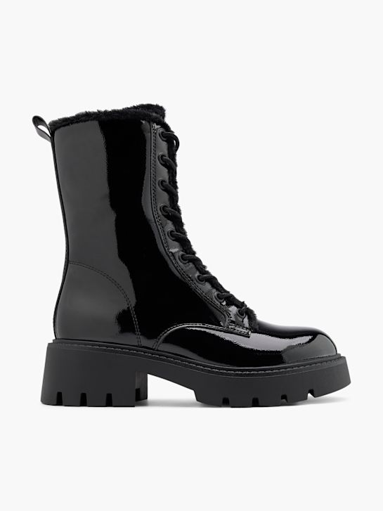 pasarela de cordones de arranque negro deichmann