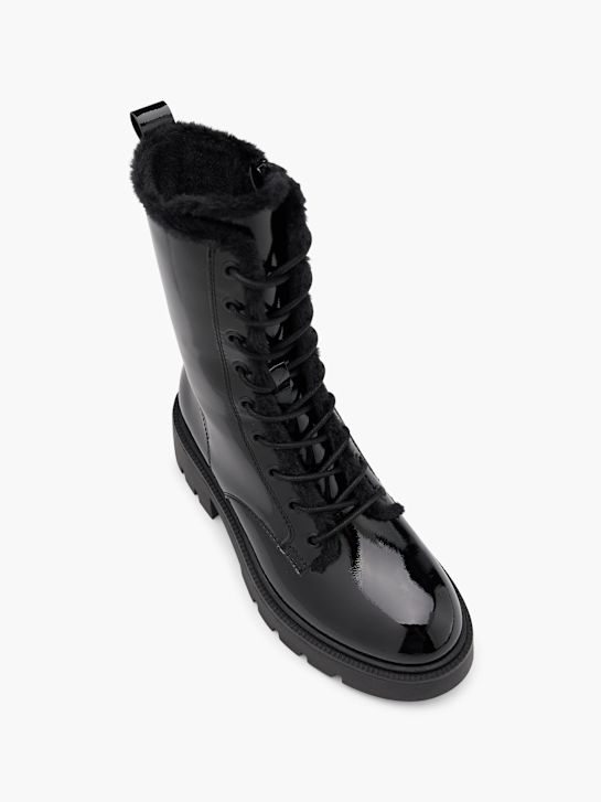 pasarela de cordones de arranque negro deichmann